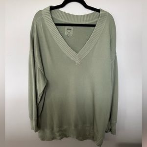 Aerie Oversized Sweater V Neck Distressed